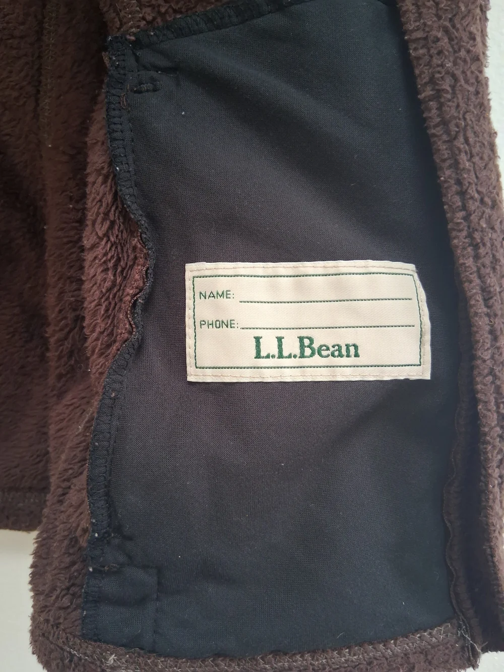 L.L.Bean Kid's Plush Full-Zip Fleece Jacket Chocolate Brown Size 8 Casual Fall